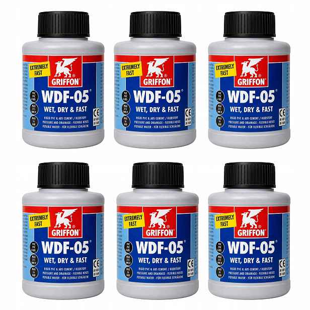 Pvc Lepidlo Na Trubky Griffon WDF-05 500 ml pro spojování tvarovek, 6 kusů