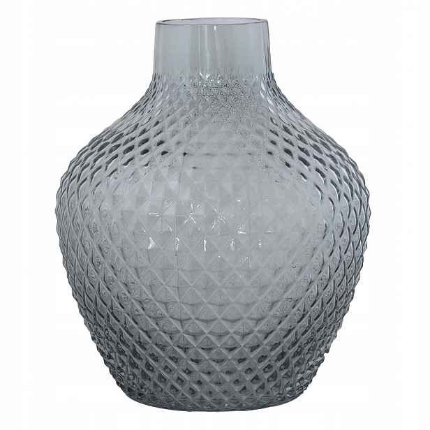 Váza Gron skleněná šedá průměr 19 Cm