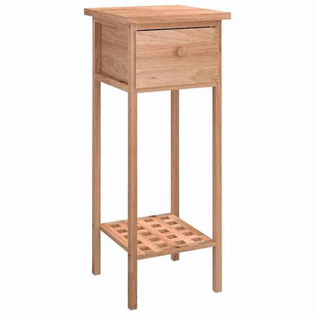 vidaXL Odkládací stolek se zásuvkou 25 x 25 x 60 cm masivní ořech
