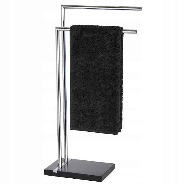 Koupelnový Stojan Černý chromovaný 82 cm Wenko