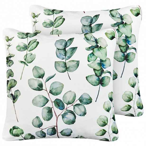 Beliani ZAHRADNÍ polštář sada 2 ks Zelený 45/45 cm Bosque