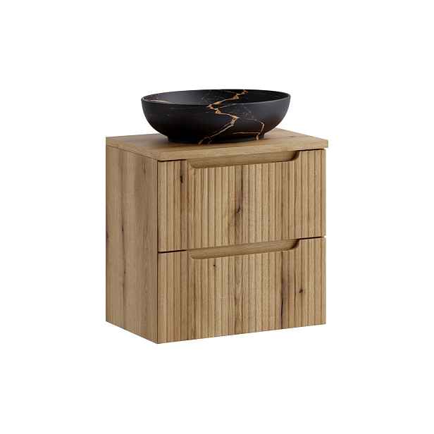Comad Závěsná skříňka Nova Mona s deskou a umyvadlem 60 cm dub coast evoke