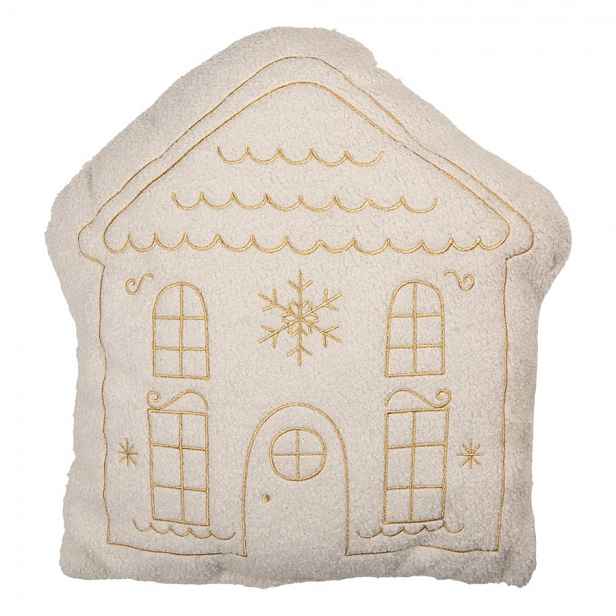 Dekorativní vánoční polštář domeček  - 45*40*10 cm Clayre & Eef