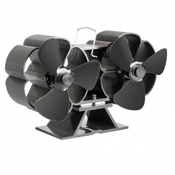 Ventilátor na kamna FLAMINGO dvouhlavý, černý FLHSF17-270