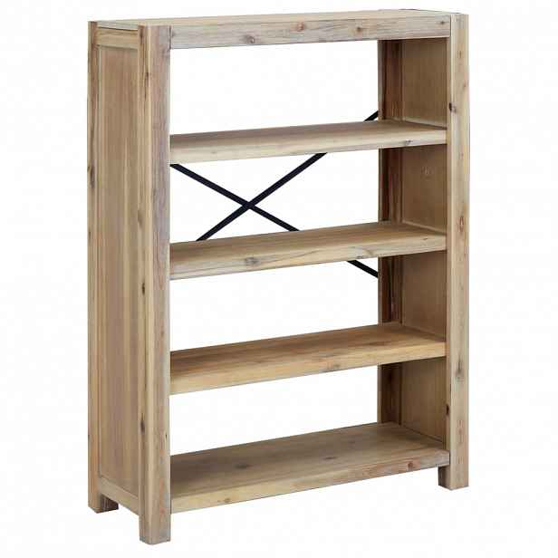 vidaXL Knihovna se 4 policemi 80 x 30 x 110 cm masivní akáciové dřevo