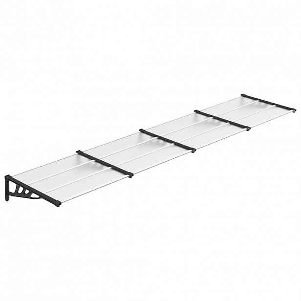 vidaXL Vchodová stříška černá a průhledná 396 x 90 cm polykarbonát