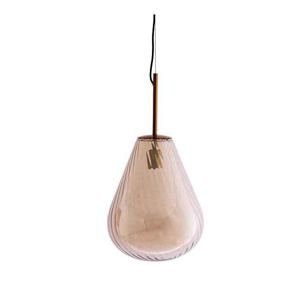 Jantarové závěsné svítidlo se skleněným stínidlem Leona – Light & Living