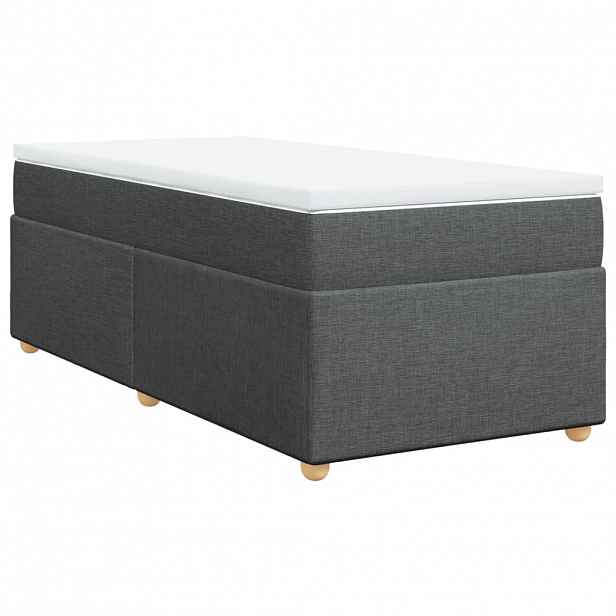 vidaXL Box spring postel s matrací tmavě šedá 90x200 cm textil