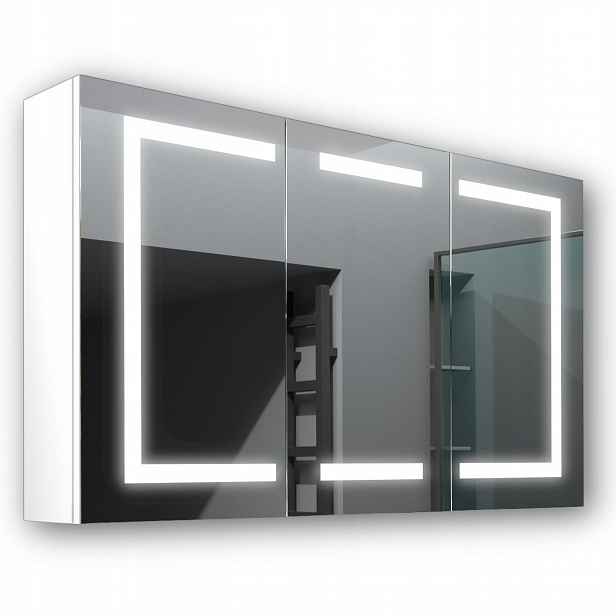 Dřevěná skříňka 120x70 Led zrcadlo Zeus Bílá