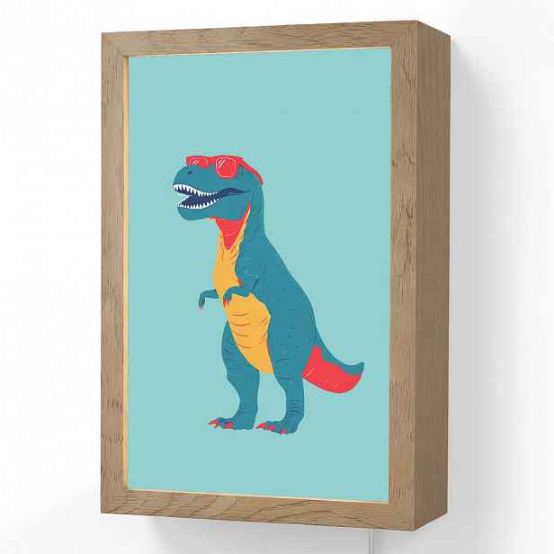 OnlyWow NÁSTĚNNÁ LAMPA Dinosaurus - Modrá - Sluneční brýle 20x30 cm