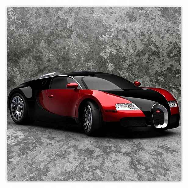 Plakáty 140x140 Bugatti Veyron Červená
