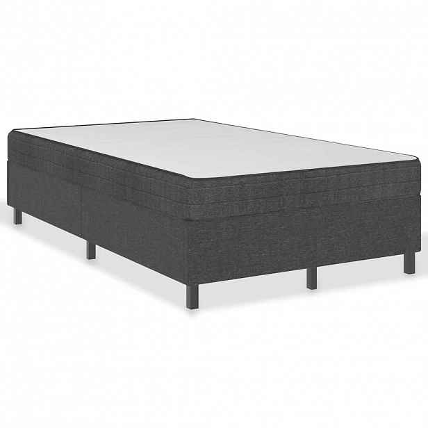 vidaXL Postel boxspring šedá textil 120 x 200 cm
