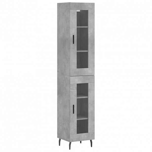 vidaXL Skříň highboard betonově šedá 34,5x34x180 cm kompozitní dřevo