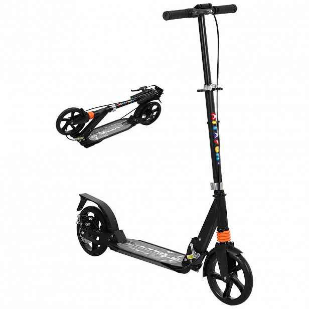 AIYAPLAY ROLLER Dětská koloběžka s nastavitelnými rukojeťmi, skládací, výškově nastavitelná, černá