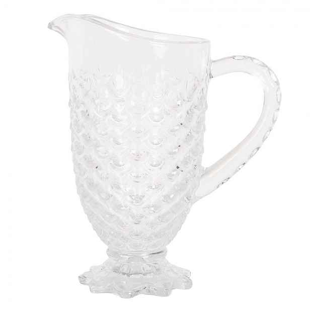 Transparentní skleněný džbán s dekorem - 20*13*24 cm / 1100 ml Clayre & Eef