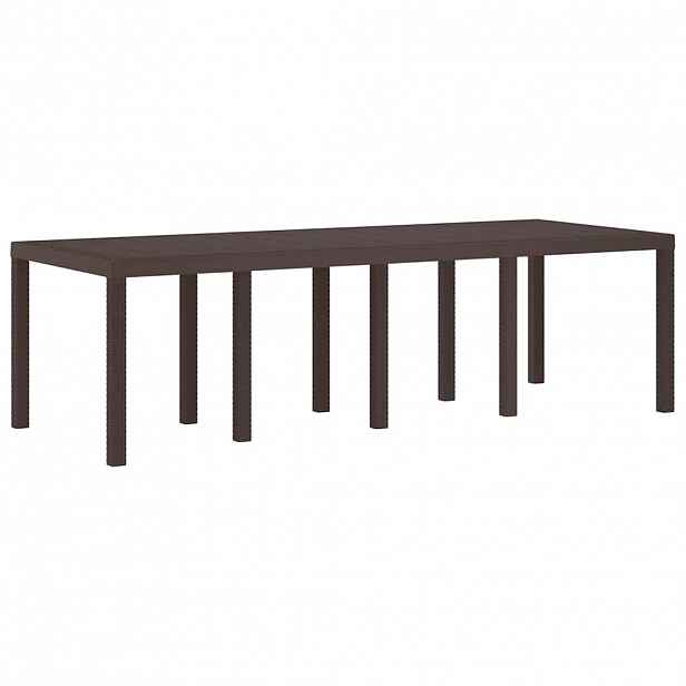 vidaXL Zahradní stůl Hnědá 250 x 100 x 73 cm polyratan