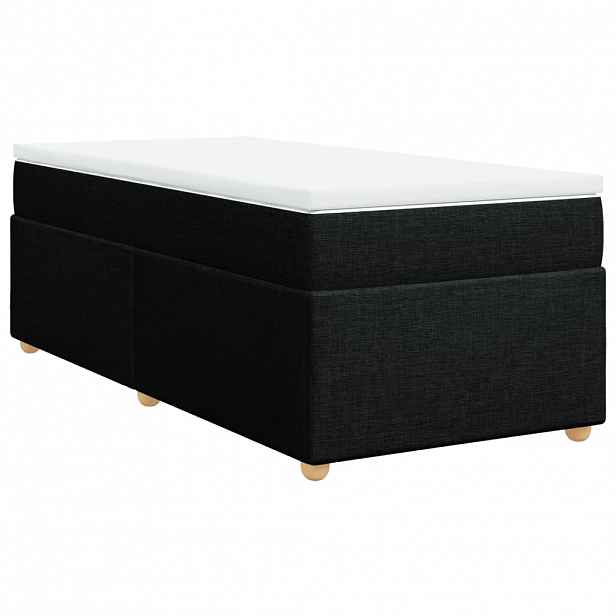 vidaXL Box spring postel s matrací černá 90x200 cm textil