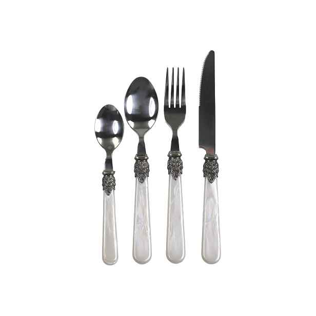 4-dílná vintage perleťová sada příboru Linas - 23cm Chic Antique