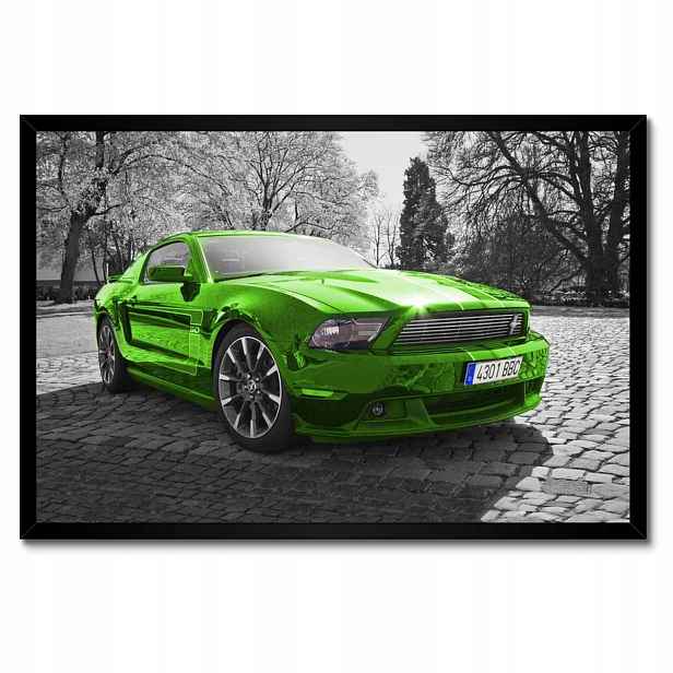 Plakáty v rámu 60x40 Zelený Ford Mustang Usa