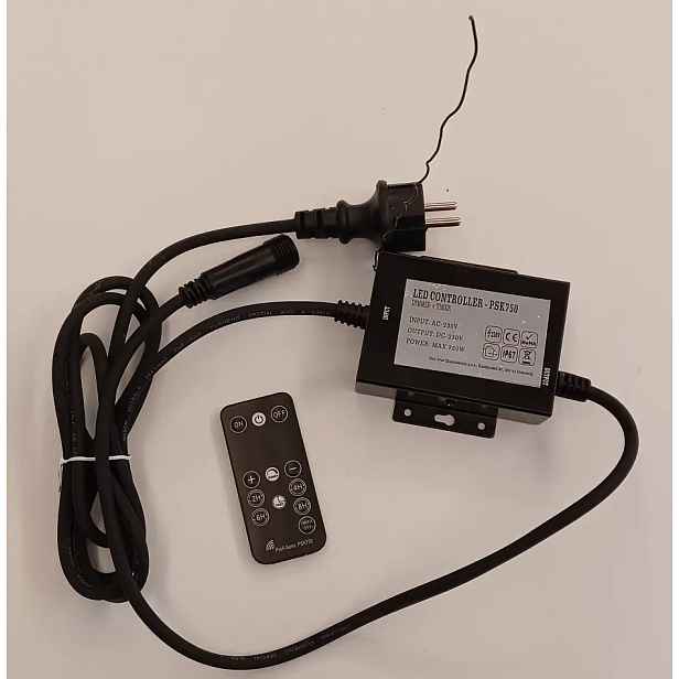 Easy Fix zdrojový kabel s AC/DC exteriér, černý, 1,5 m, IP67, stmívač a časovač, dálkové ovládání