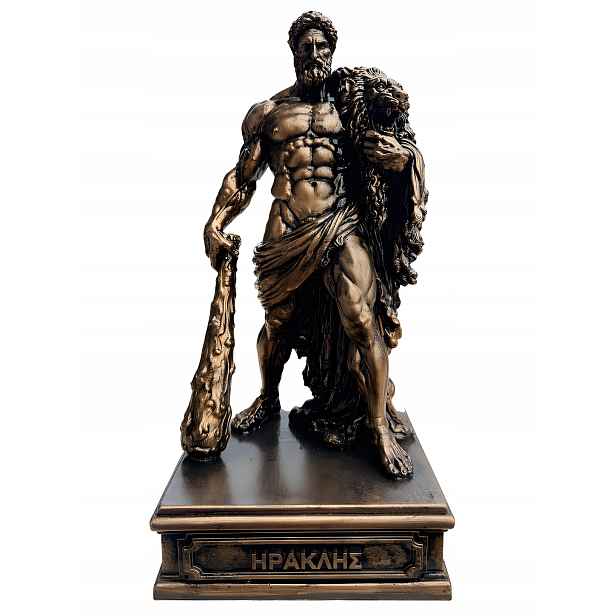 Herkules – bronzová soška z polystonu 24 cm, mytologická figurka
