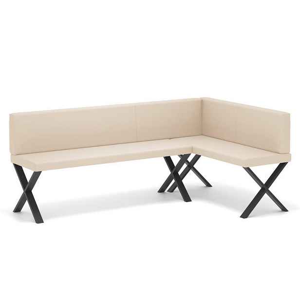 Idohome ROHOVÁ LAVICE VERO X pravá ekokůže hladká, 142/196 cm, béžová