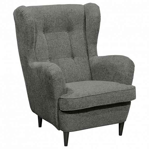 MID.YOU KŘESLO UŠÁK, textil, šedá