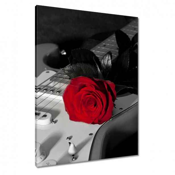 Obrazy 60x80 Elektrická kytara s růží