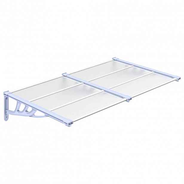vidaXL Vchodová stříška šedá a průhledná 152,5 x 90 cm polykarbonát