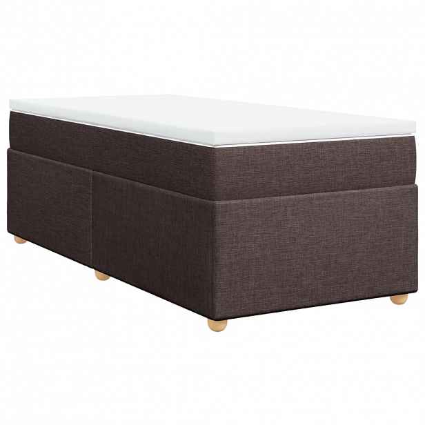 vidaXL Box spring postel s matrací tmavě hnědá 90x200 cm textil