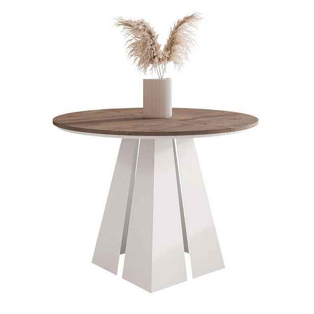 Idohome JÍDELNÍ STŮL FORTE rozkládací 100/76 cm, bílý / dub Lefkas