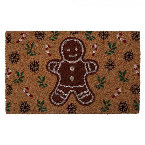 Kokosová rohožka s perníčkem Gingerbread Magic - 75*45*1 cm Clayre & Eef