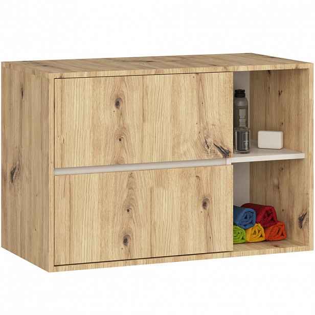Koupelnová skříňka pod umyvadlo MARLION - dub artisan / kašmír