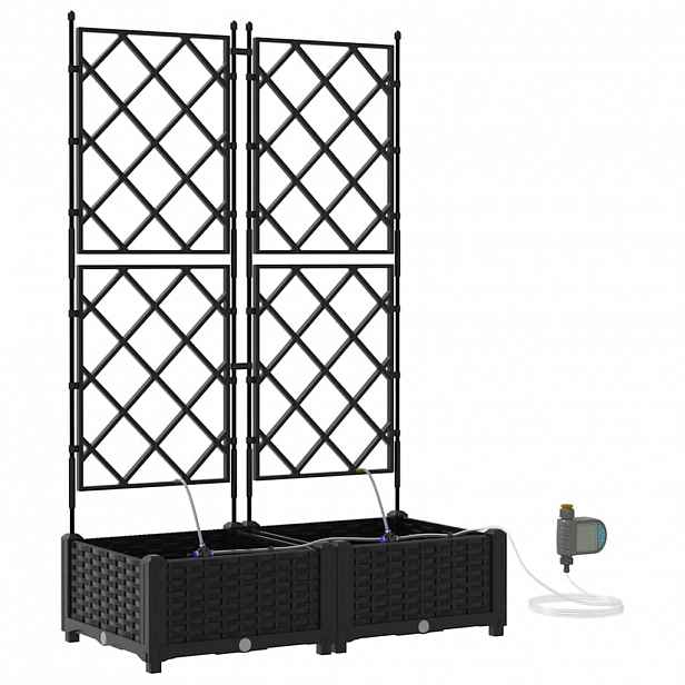 vidaXL Zahradní pěstebník 2 ks Černá 80 x 40 x 126 cm PP