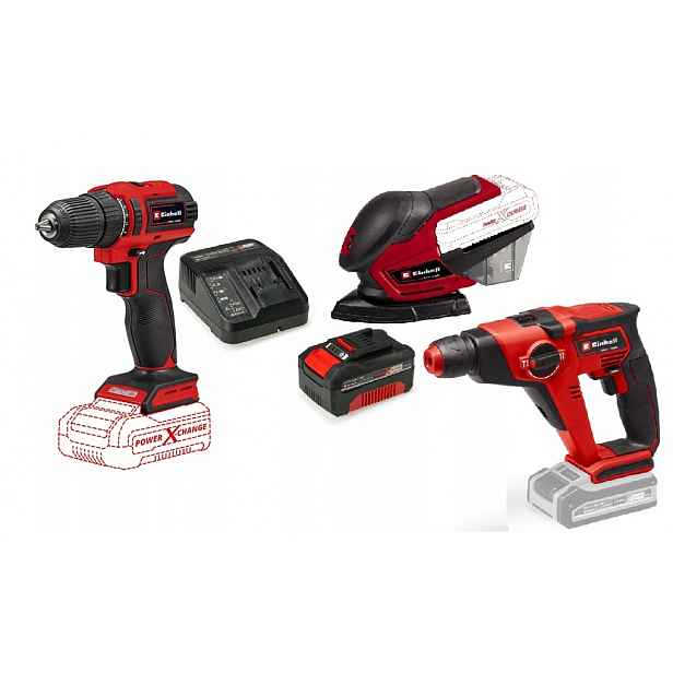 Einhell Sada Elektrického Nářadí Sada Aku 4,0AH Kladivo Šroubovák Ostatní 18V Pxc