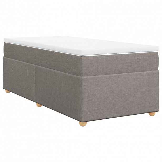 vidaXL Box spring postel s matrací taupe 90x200 cm textil
