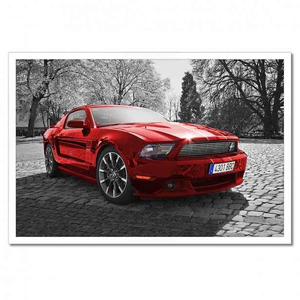 Plakáty v rámu 60x40 Červený Ford Mustang Usa