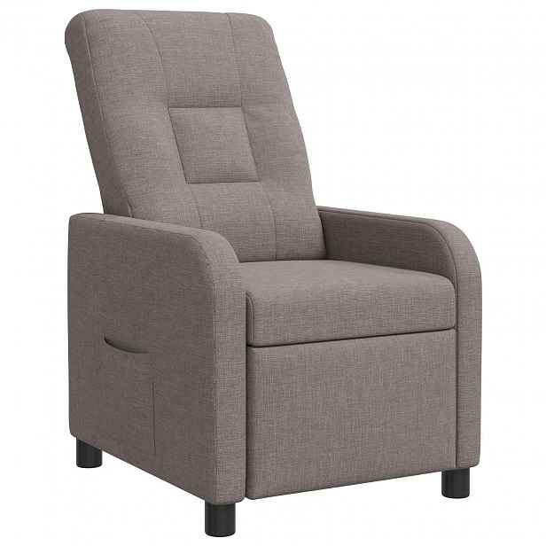 vidaXL Křeslo s funkcí ležení Taupe Textil