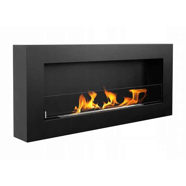 Biokrb Závěsný Se Sklem 90X40X12CM Box Černý Strukturovaný Mat na zeď