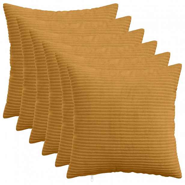 vidaXL Povlak na polštář 6 pcs HEERLEN Žlutá 30 x 30 cm manšestr