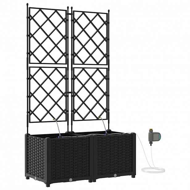 vidaXL Zahradní pěstebník 2 ks Černá 80 x 40 x 142 cm PP