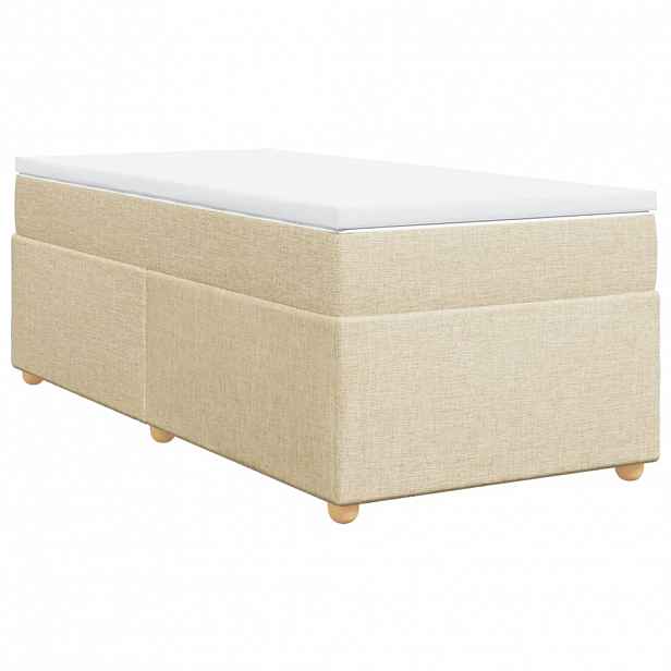 vidaXL Box spring postel s matrací krémová 90x200 cm textil