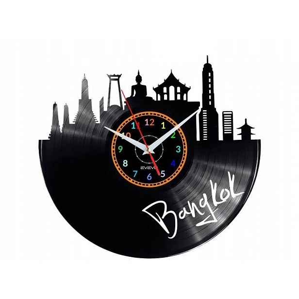 Bangkok Dekorativní Nástěnné Hodiny Moderní Vinylová Deska Jako Dárek