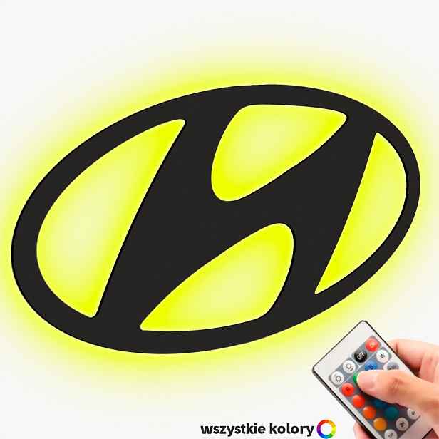 Dřevěný obraz Hyndai Logo Hyndai Noční Lampa Led Dárek