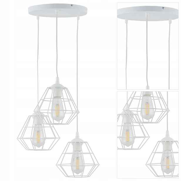 Závěsná lampa Diamond New bílá, moderní, nastavitelná do obývacího pokoje Tk Lighting