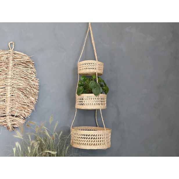 Závěsné přírodní košíky z mořské trávy - Ø32*115 cm Chic Antique