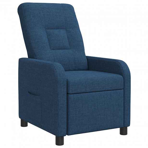 vidaXL Křeslo s funkcí ležení Modrá Textil