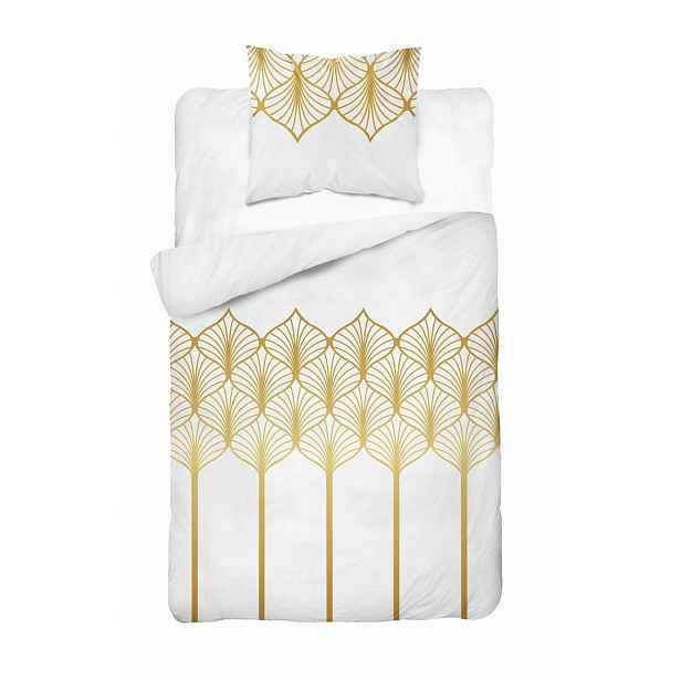 Povlečení 140x200 Detexpol bílé zlato s art deco vzorem