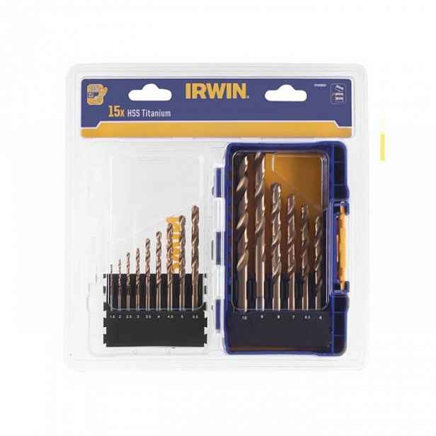 Sada Vrtáků Do Kovu Hss Tin DIN338 1.5-10MM 15 Kusů