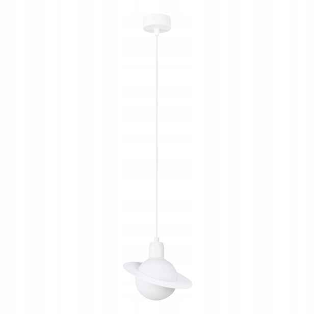 Sollux Dětská závěsná lampa planeta saturn bílá, moderní do pokoje